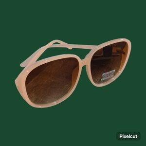 Women’s Oversized Sunglasses - Blush Pink Frame with Brown Lenses